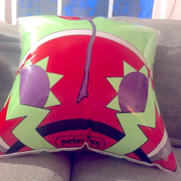 Peter Max inflatable clear vinyl pillow - unused